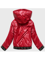 Krátká červená dámská bunda s kapucí model 17038444 - S'WEST