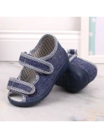 Chlapčenské domáce papuče sandále tmavomodré Nazo
