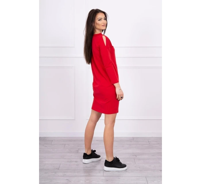 Šaty s 3D model 18744130 krajková červená - K-Fashion