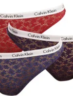 Čipkové brazilky 3-pack - QD3925E - W5G - Mix farieb - Calvin Klein