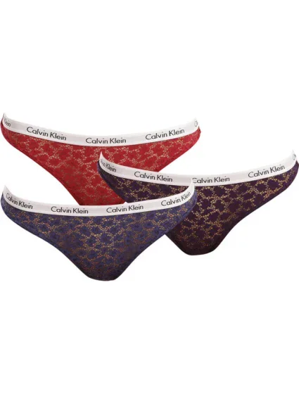 Čipkové brazilky 3-pack - QD3925E - W5G - Mix farieb - Calvin Klein