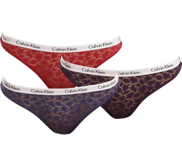 Čipkové brazilky 3-pack - QD3925E - W5G - Mix farieb - Calvin Klein