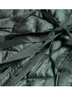 Dámska dlhá páperová bunda zelená (ag1-j9081)