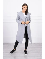 Dlhá pláštenka s kapucňou sivá