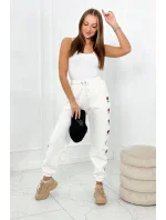 Bavlnené nohavice Amour ecru Bavlnené nohavice Amour ecru