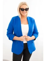 Dámske sako Plus Size bez zapínania s podšívkou XL/2XL strieborné Dámske sako Plus Size bez zapínania s podšívkou XL/2XL strieborné