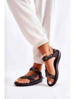 Damskie Sandały Na Rzepy Czarne Venna