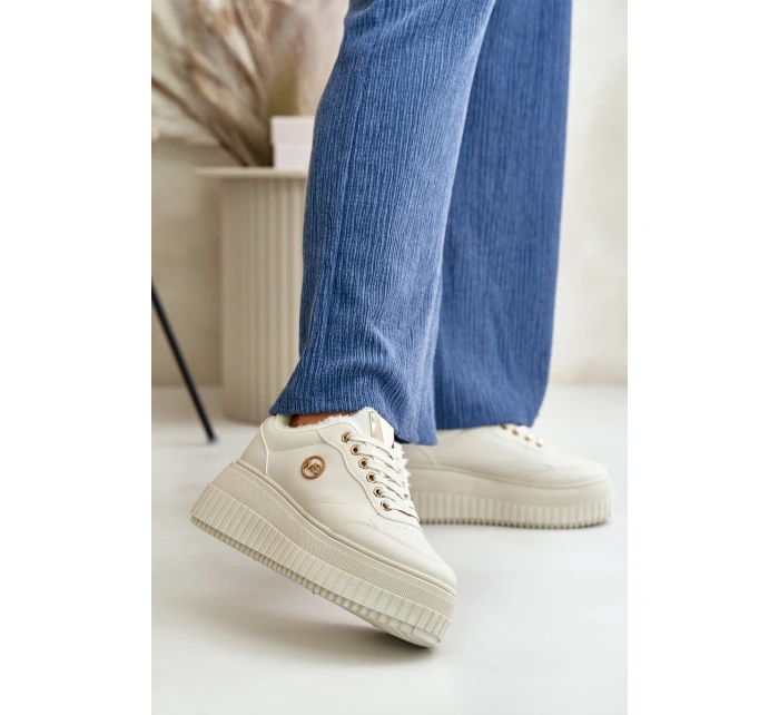 Sneakersy Dámské Sportovní Boty Zateplené Na Masivní Podešvi Béžové model 21668399 - Boto Sneakersy Dámské Sportovní Boty Zateplené Na Masivní Podešvi Béžové model 21668399 - Boto