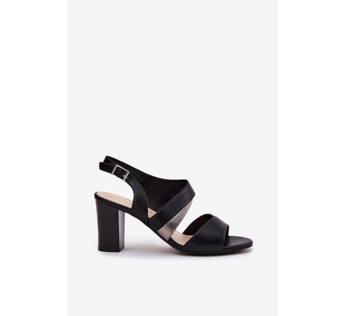 Dámské sandály na sloupku model 21694644 Černé - SERGIO LEONE