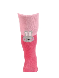 Dievčenské vzorované pančuchy 0-2 roky Ružová 56-62