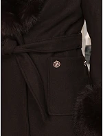 Płaszcz damski z odpinanym  brązowy model 22404904 - FashionStreet