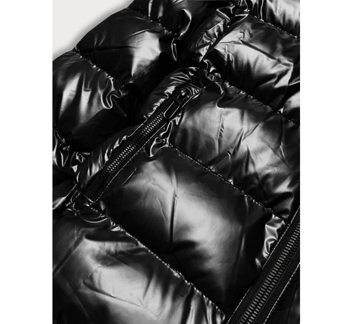 METALICZNA KURTKA DAMSKA Z KAPTUREM CZARNA model 21243037 - SPEED.A METALICZNA KURTKA DAMSKA Z KAPTUREM CZARNA model 21243037 - SPEED.A