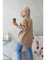 Zateplená mikina se zipem na zádech tmavě béžová Zateplená mikina se zipem na zádech tmavě béžová