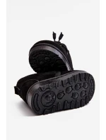 Dívčí šněrovací Sněhové Boty S Kožešinou černé model 21545035 - Boto