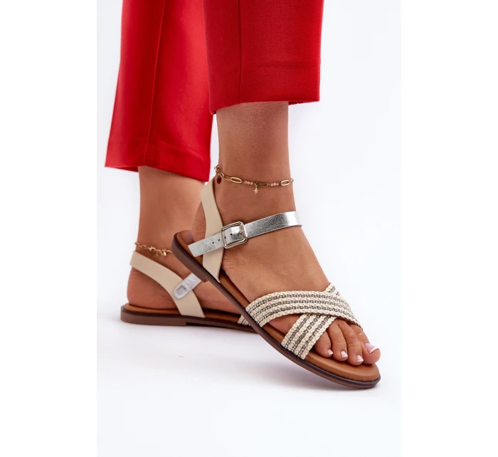 Ploché Dámské Sandály model 21660397 Béžové - S.Barski