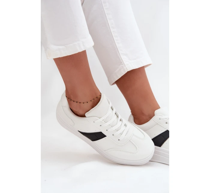 Sneakersy Damskie Na Platformie Białe Elvessia Sneakersy Damskie Na Platformie Białe Elvessia