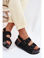 Semišové sandály na platformě Big Star TT274237 Černé