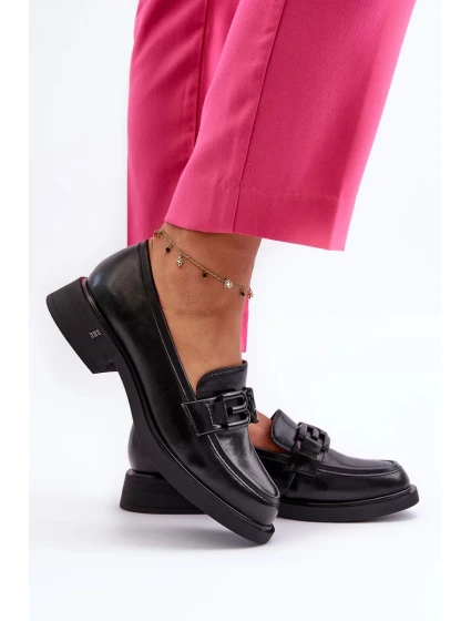 Elegantné dámske kožené mokasíny Black Triana Elegantné dámske kožené mokasíny Black Triana