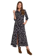 Dámske šaty K117 Model 1 Čierna s bielou - Makover