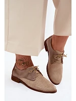 Kožené dámské elegantní šněrovací polobotky model 22136712 - Zazoo