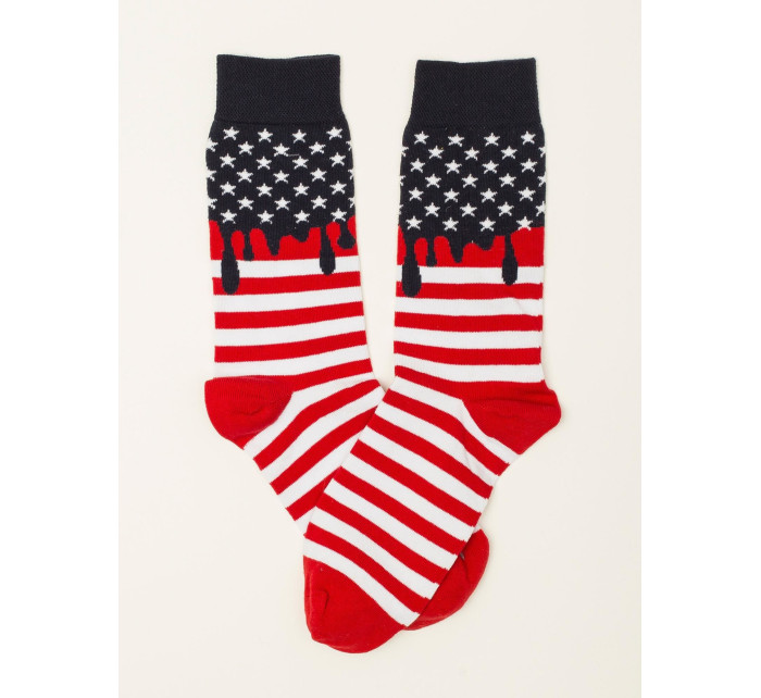 Ponožky WS SR 5686 bielej a červenej