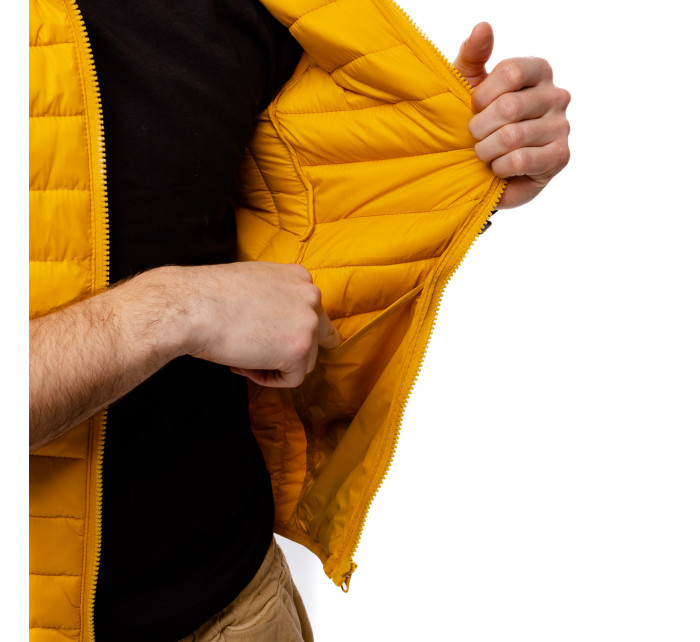 Pánska prešívaná vesta s kapucňou GLANO - žltá