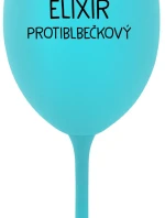 ELIXÍR PROTIBLBEČKOVÝ - tyrkysová sklenice na víno 350 ml