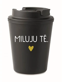 I LOVE YOU - čierny termohrnček 300 ml