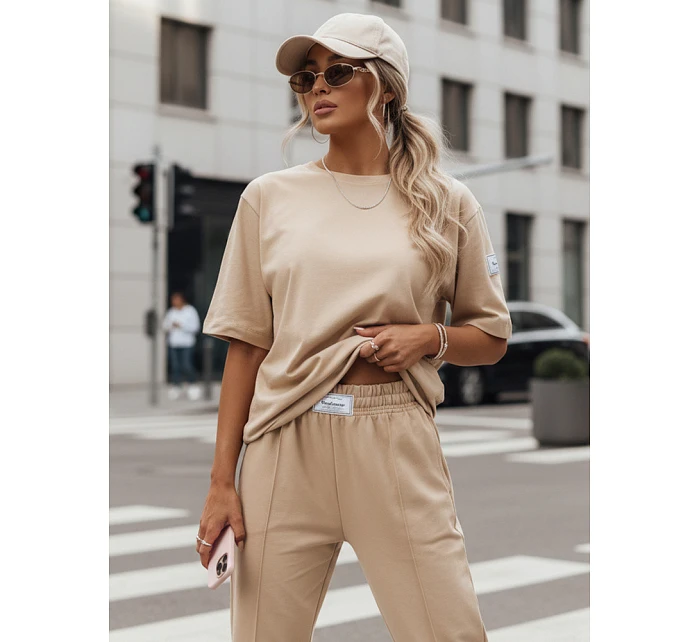 Dámsky teplákový komplet RIZNA beige FashionStreet AY1035