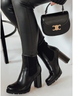 Dámské kozačky na podpatku černé Dstreet model 21982169 - FashionStreet