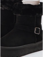 Dámské semišové sněhule s kožešinou černé Dstreet model 21994398 - FashionStreet