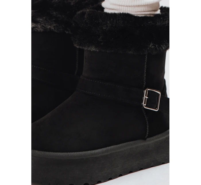 Dámské semišové sněhule s kožešinou černé Dstreet model 21994398 - FashionStreet