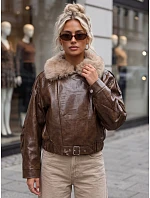 Kurtka damska zimowa z i z futerkiem brązowa model 22386909 - FashionStreet