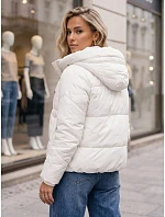 Dámská zimní prošívaná bunda s kapucí, bílá, FashionStreet TY6081