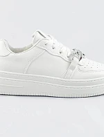 Biele dámske športové topánky s retiazkou (B-545)