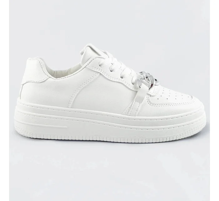 Bílé dámské sportovní boty s řetízkem model 17287321 - Mix Feel