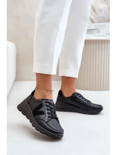 Skórzane Buty Sportowe Damskie Vinceza 7918 Czarne