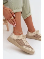 Kožené batohy Dámské polobotky model 22027822 Béžové - D&A