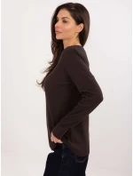 Bluzka BZ ciemny brązowy model 21776329 - FPrice Bluzka BZ ciemny brązowy model 21776329 - FPrice