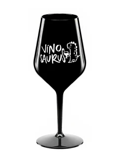 VÍNOSAURUS - černá nerozbitná sklenice na víno 470 ml