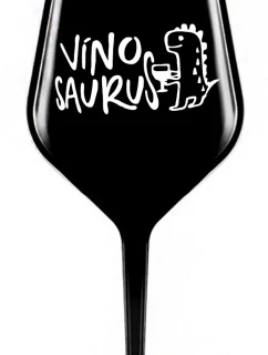 VÍNOSAURUS - černá nerozbitná sklenice na víno 470 ml