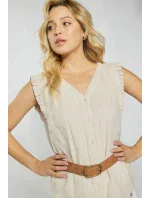 Dámska Mušelínová blúzka Béžová - Monnari