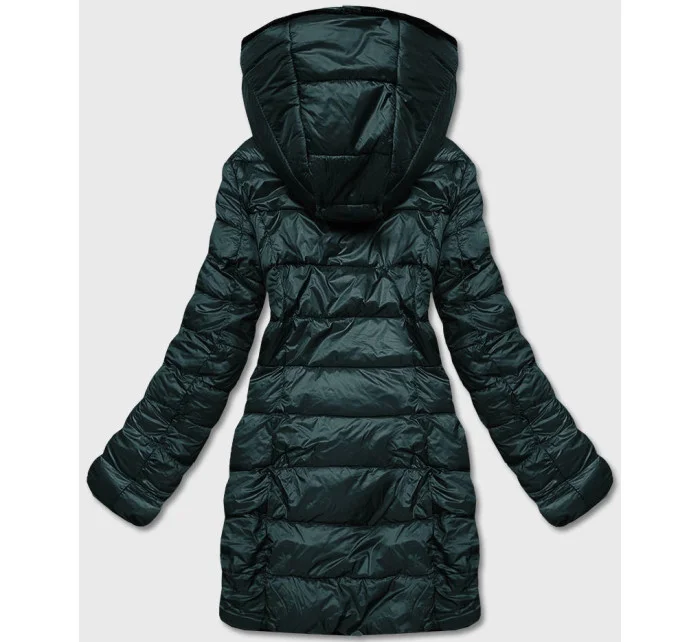 Zelená obojstranná dámska bunda - kožuch (b8053-10)