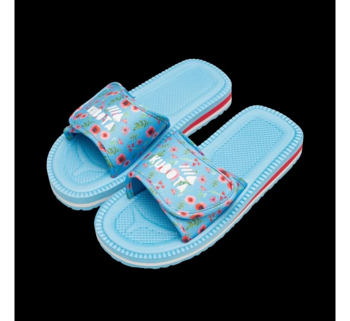 Klapky na suchý zip vícebarevné květinové modré model 21721318 - Kubota Klapky na suchý zip vícebarevné květinové modré model 21721318 - Kubota
