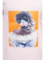 Šaty s 3D model 18744122 krajková pudrově růžová - K-Fashion