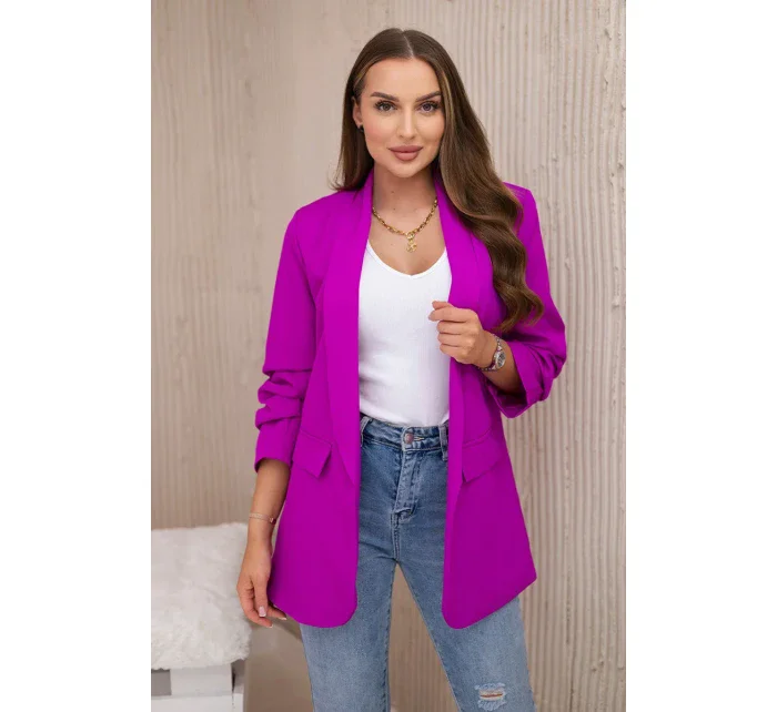 Bunda s chlopňou elegantná fialová Bunda s chlopňou elegantná fialová