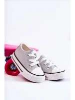 Dziecięce Trampki Wiązane Srebrne Wella