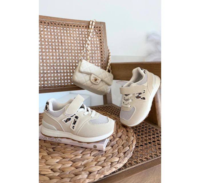 Dětské sportovní tenisky na suchý zip béžové Galisse