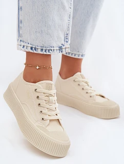 Dámské tenisky na platformě Big Star TT274271 Béžové