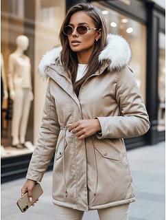 Dámská zimní bunda parka béžová Dstreet model 21971020 - FashionStreet